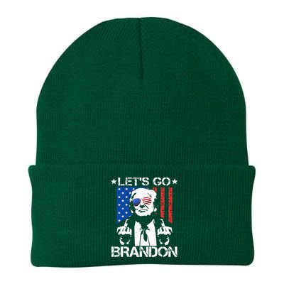 Lets Go Brandon Trump Middle Finger Flag Knit Cap Winter Beanie