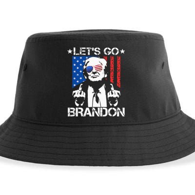 Lets Go Brandon Trump Middle Finger Flag Sustainable Bucket Hat