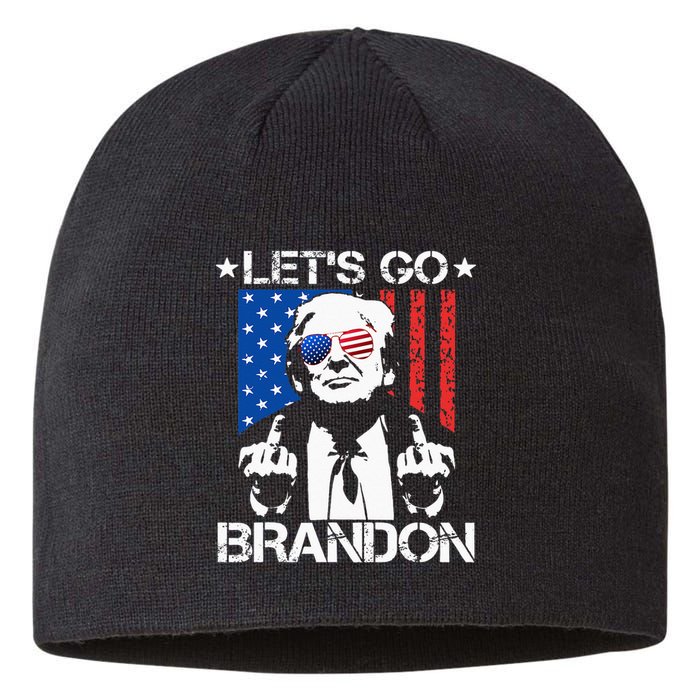 Lets Go Brandon Trump Middle Finger Flag Sustainable Beanie