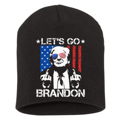 Lets Go Brandon Trump Middle Finger Flag Short Acrylic Beanie