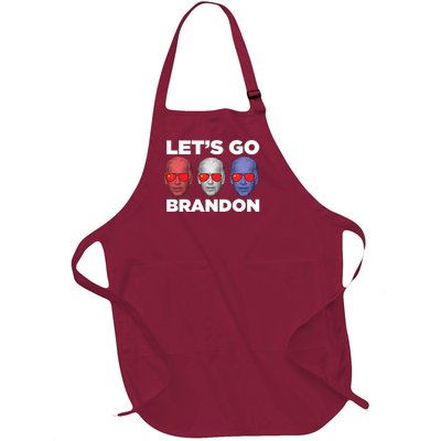 Let's Go Brandon 3 Faces Full-Length Apron With Pockets