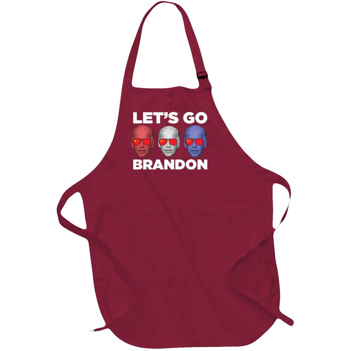 Let's Go Brandon 3 Faces Full-Length Apron With Pockets