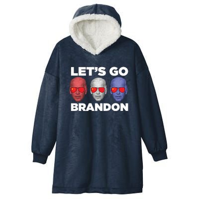 Let's Go Brandon 3 Faces Hooded Wearable Blanket