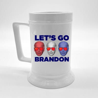 Let's Go Brandon 3 Faces Beer Stein