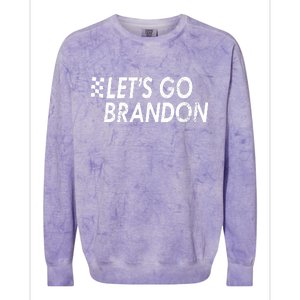 Let's Go Brandon Racing Flag Biden Chant Colorblast Crewneck Sweatshirt