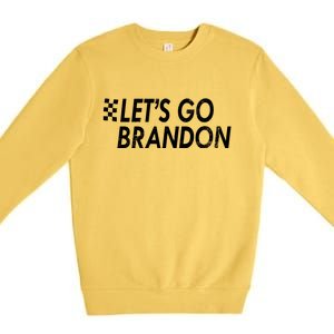 Let's Go Brandon Racing Flag Biden Chant Premium Crewneck Sweatshirt