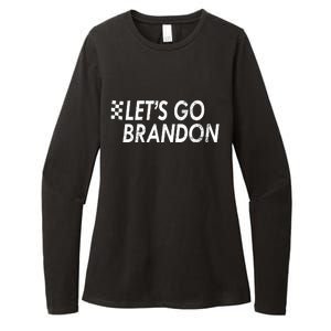 Let's Go Brandon Racing Flag Biden Chant Womens CVC Long Sleeve Shirt