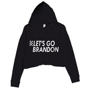 Let's Go Brandon Racing Flag Biden Chant Crop Fleece Hoodie