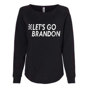 Let's Go Brandon Racing Flag Biden Chant Womens California Wash Sweatshirt