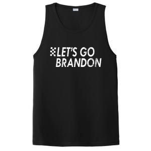 Let's Go Brandon Racing Flag Biden Chant PosiCharge Competitor Tank