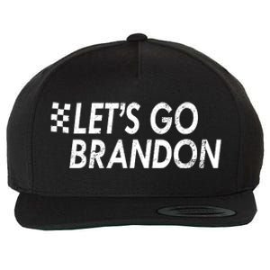 Let's Go Brandon Racing Flag Biden Chant Wool Snapback Cap