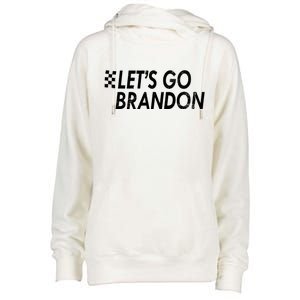 Let's Go Brandon Racing Flag Biden Chant Womens Funnel Neck Pullover Hood