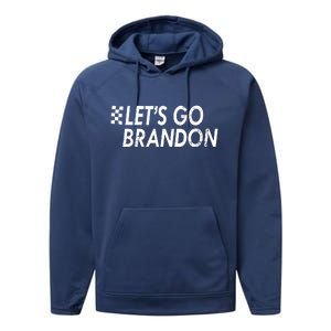 Let's Go Brandon Racing Flag Biden Chant Performance Fleece Hoodie