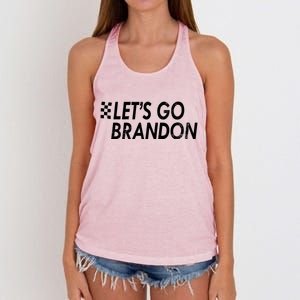 Let's Go Brandon Racing Flag Biden Chant Women's Knotted Racerback Tank