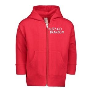 Let's Go Brandon Racing Flag Biden Chant Toddler Zip Fleece Hoodie