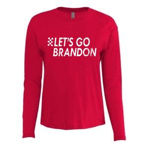 Let's Go Brandon Racing Flag Biden Chant Womens Cotton Relaxed Long Sleeve T-Shirt