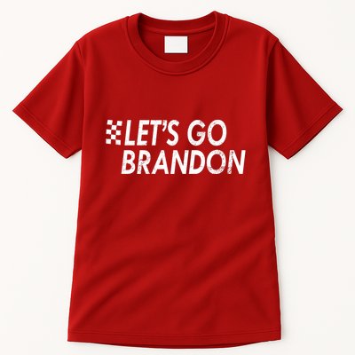 Let's Go Brandon Racing Flag Biden Chant Tall T-Shirt