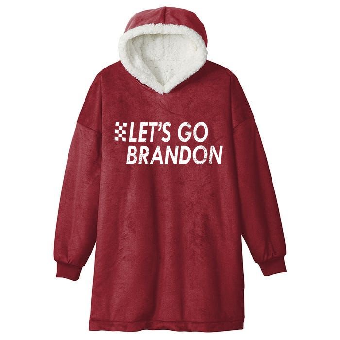 Let's Go Brandon Racing Flag Biden Chant Hooded Wearable Blanket