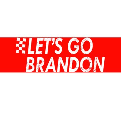 Let's Go Brandon Racing Flag Biden Chant Bumper Sticker