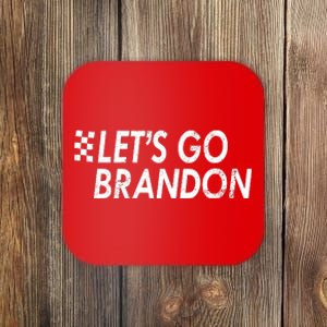 Let's Go Brandon Racing Flag Biden Chant Coaster