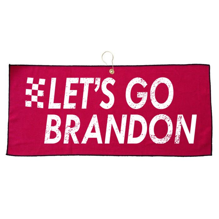 Let's Go Brandon Racing Flag Biden Chant Large Microfiber Waffle Golf Towel