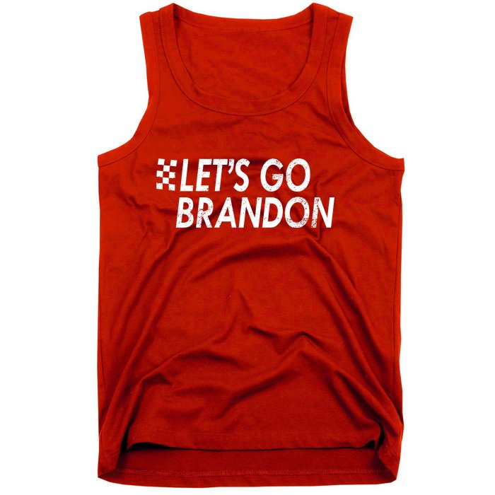 Let's Go Brandon Racing Flag Biden Chant Tank Top