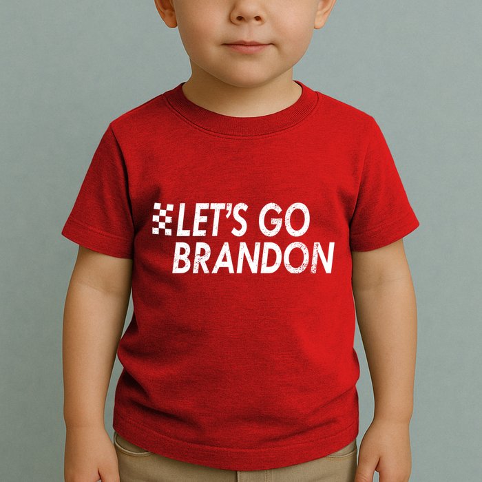 Let's Go Brandon Racing Flag Biden Chant Toddler T-Shirt