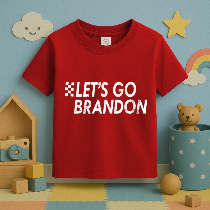 Let's Go Brandon Racing Flag Biden Chant Toddler T-Shirt