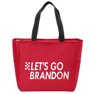 Let's Go Brandon Racing Flag Biden Chant Zip Tote Bag