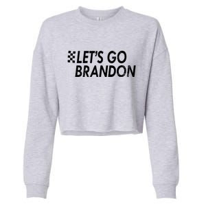 Let's Go Brandon Racing Flag Biden Chant Cropped Pullover Crew