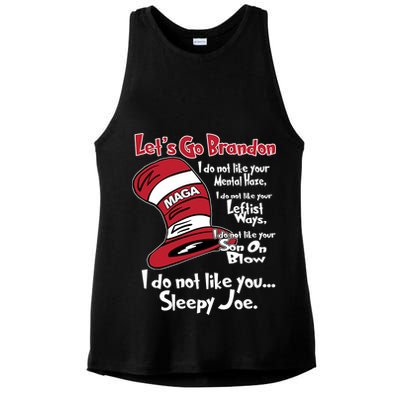 Lets Go Brandon Funny Maga Ladies PosiCharge Tri-Blend Wicking Tank