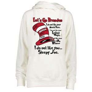 Lets Go Brandon Cat In The Hat Funny Maga Womens Funnel Neck Pullover Hood