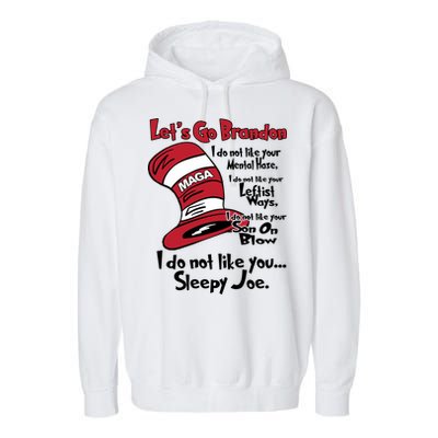 Lets Go Brandon Funny Maga Garment-Dyed Fleece Hoodie