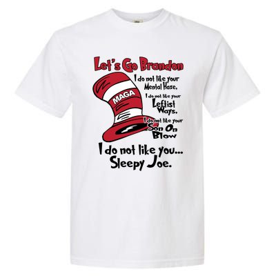 Lets Go Brandon Cat In The Hat Funny Maga Garment-Dyed Heavyweight T-Shirt