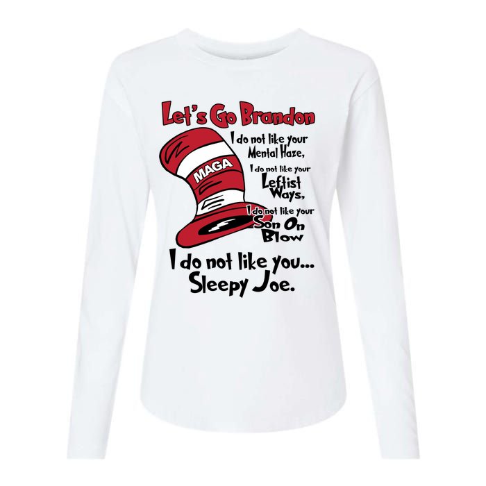 Lets Go Brandon Cat In The Hat Funny Maga Womens Cotton Relaxed Long Sleeve T-Shirt