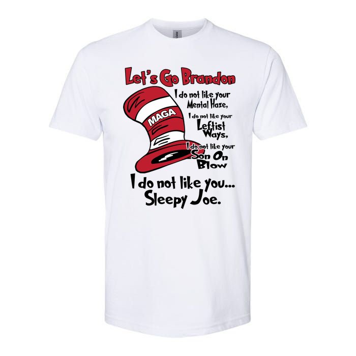 Lets Go Brandon Cat In The Hat Funny Maga Softstyle® CVC T-Shirt