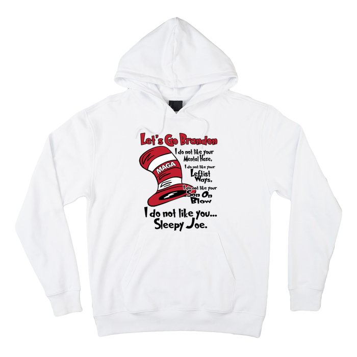 Lets Go Brandon Cat In The Hat Funny Maga Hoodie