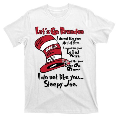 Lets Go Brandon Cat In The Hat Funny Maga T-Shirt