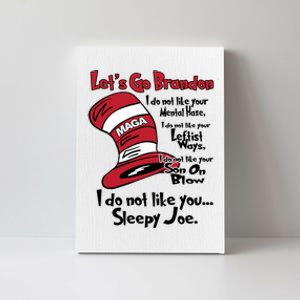 Lets Go Brandon Cat In The Hat Funny Maga Canvas