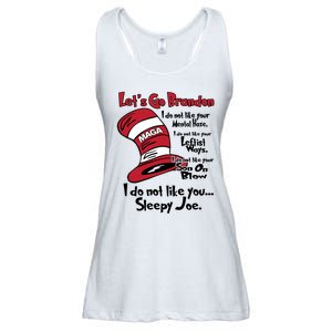 Lets Go Brandon Cat In The Hat Funny Maga Ladies Essential Flowy Tank