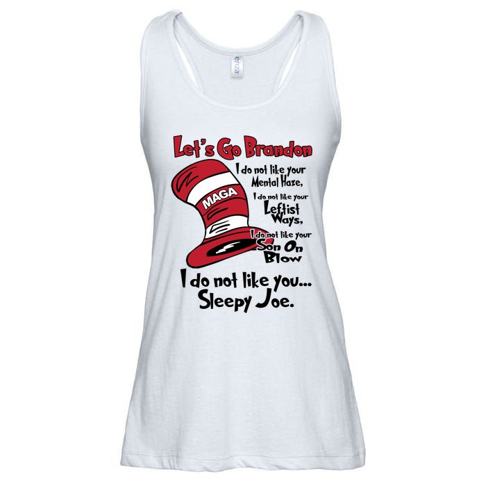 Lets Go Brandon Cat In The Hat Funny Maga Ladies Essential Flowy Tank