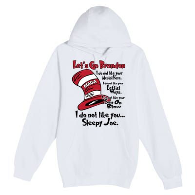 Lets Go Brandon Cat In The Hat Funny Maga Premium Pullover Hoodie