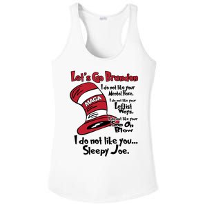 Lets Go Brandon Cat In The Hat Funny Maga Ladies PosiCharge Competitor Racerback Tank