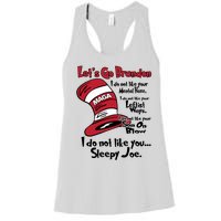 Lets Go Brandon Cat In The Hat Funny Maga Women's Racerback Tank