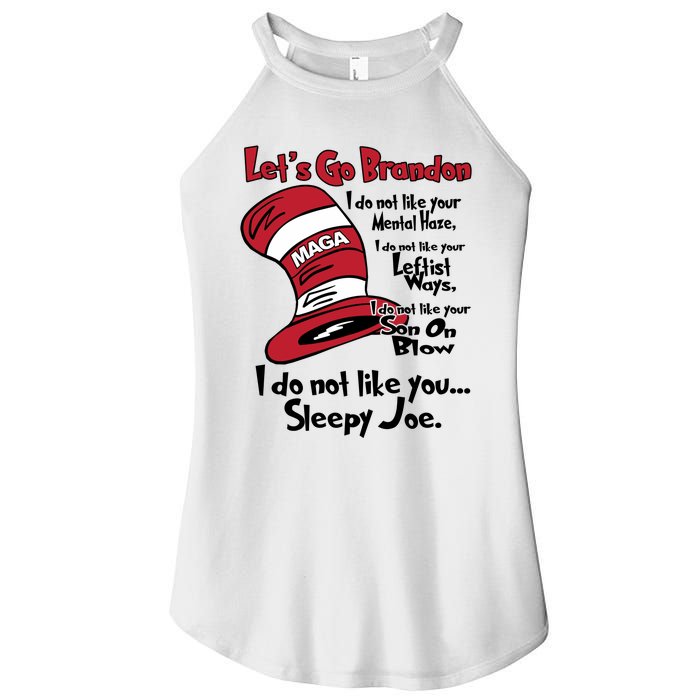 Lets Go Brandon Cat In The Hat Funny Maga Women's Perfect Tri Rocker Tank