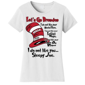 Lets Go Brandon Cat In The Hat Funny Maga Women's T-Shirt