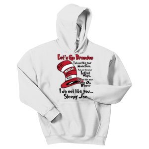 Lets Go Brandon Cat In The Hat Funny Maga Kids Hoodie