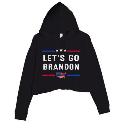 Let’s Go Brandon Conservative US Flag Crop Fleece Hoodie