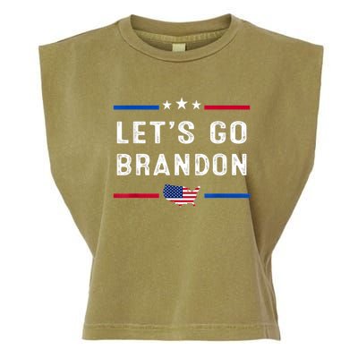 Let’s Go Brandon Conservative US Flag Garment-Dyed Women's Muscle Tee