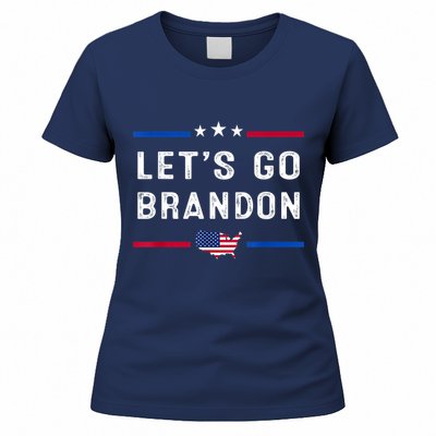 Let’s Go Brandon Conservative US Flag Women's T-Shirt